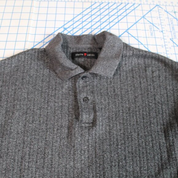 Pierre Cardin Gray Cotton Long Sleeve Pullover 2 Button Jersey, XL - Picture 3 of 8